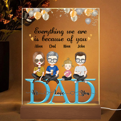 Father's Day Gift Personalized Acrylic Plaque Father and Children Best Friends Gifts for Dad