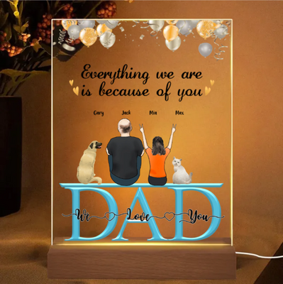 Gifts for Dad Personalized Acrylic Plaque Back View Lamp Father's Day Gifts