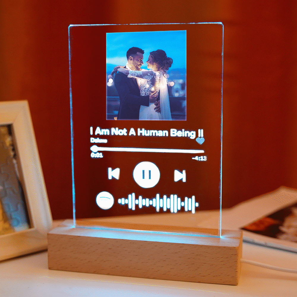 Personalised Wedding Gift Custom Acrylic Spotify Code Music Plaque Night Light