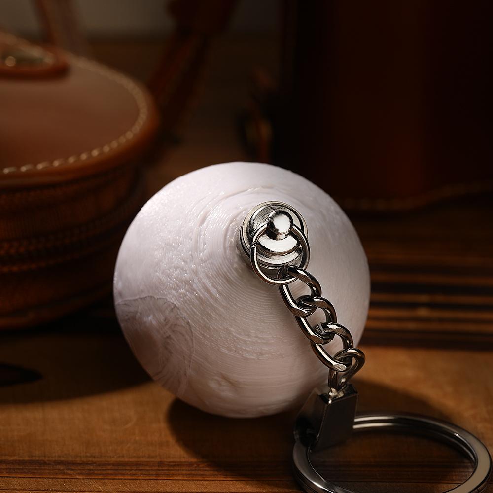Custom Photo Keychain 3D Printed Moon Lamp