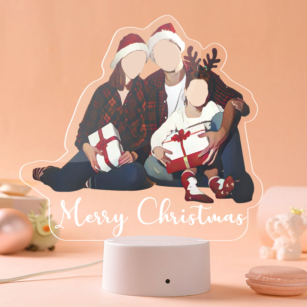 Custom Engraved Portrait Night Light Chirstmas Gifts 3D Photo LED light Home Decoration Lamp
