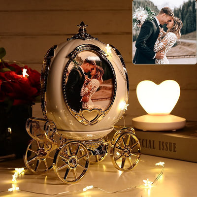 Custom Pumpkin Car Photo Frame Music Box Wedding Gift Unique Carriage Shape Commemorate Gifts