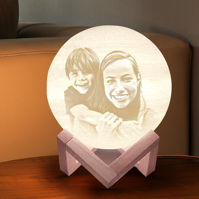 Custom 3D Printing Photo Jupiter Lamp With Your Text - For Family - Tap 3 Colors(10cm-20cm)