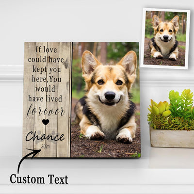 Custom Dog Loss Gift Personalised Pet Memorial Printed 6" x 6" Frame Gifts Wood Photo Block