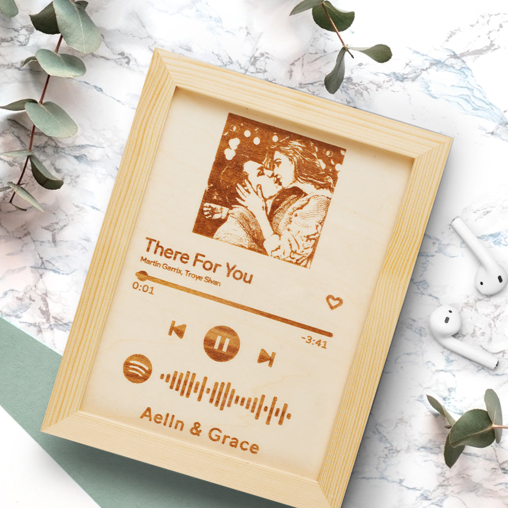 Spotify Frame  - Custom Spotify Code Music Frame Engraved Wooden Frame Gift for lovers