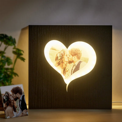 Custom Photo Night Light Creative Sandwich Light Heart Home Gifts - photomoonlampuk