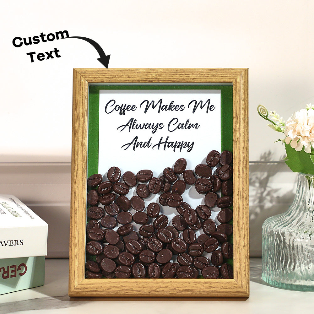 Custom Text Hollow Frame With Coffee Beans Inside Unique Gifts For Men