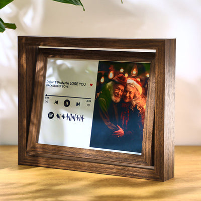 Scannable Spotify Code Photo Rotating Frame Personalized Spotify Floating Picture Decor Frame Gifts For Couples - photomoonlampuk
