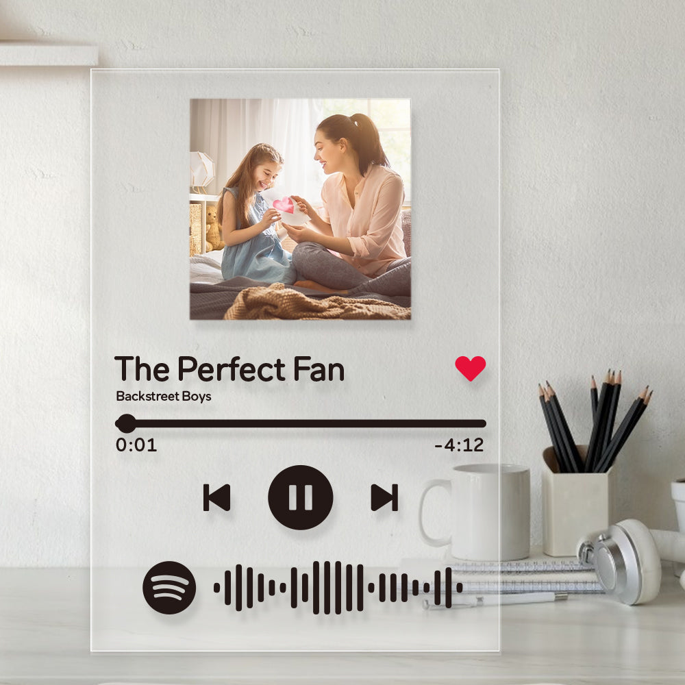 Spotify Acrylic Glass - Personalised Spotify Code Music Plaque(4.7in x 6.3in)