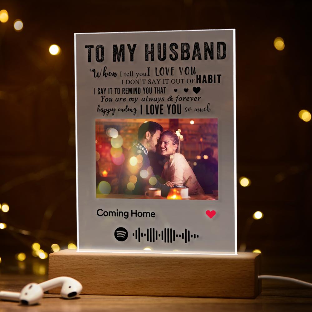 Personalised Spotify Song Player Night Light Wedding Gift Perfect Gifts For Wife Husband