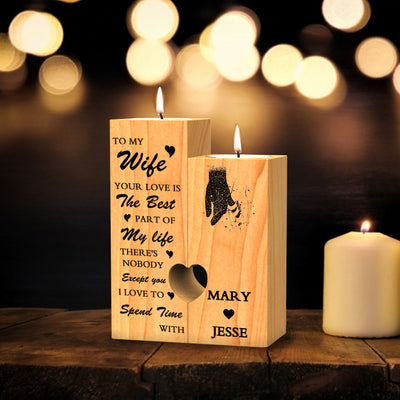 To My WifeHandmade Wooden Candlesticks Valentine Birthday Wedding Anniversary Gift