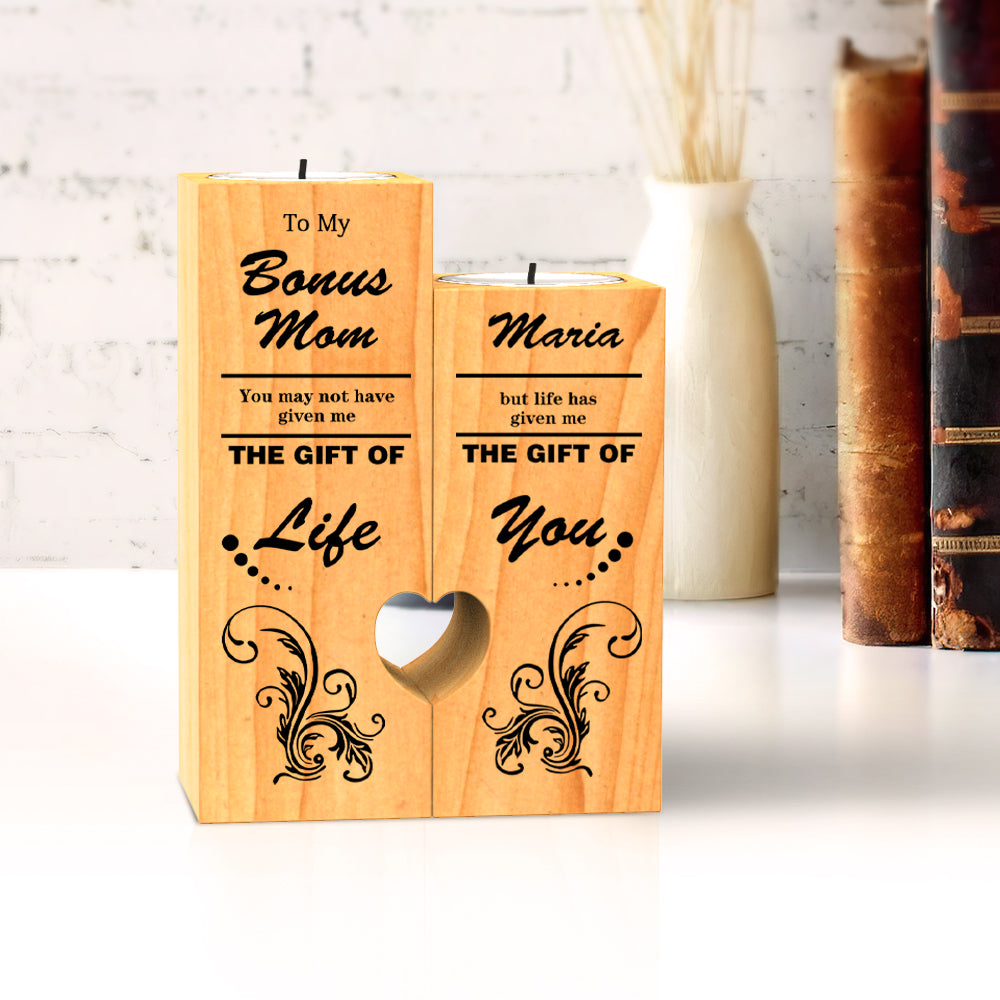 To My Mum Custom Wooden Candleholders Heart Shaped Tea Light Holder Mother's Day Gift