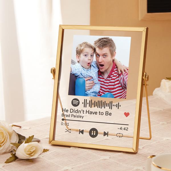 Personalised Spotify Code Wedding Gift Music Plaque Glass Art Spotify Plaque with Golden Frame
