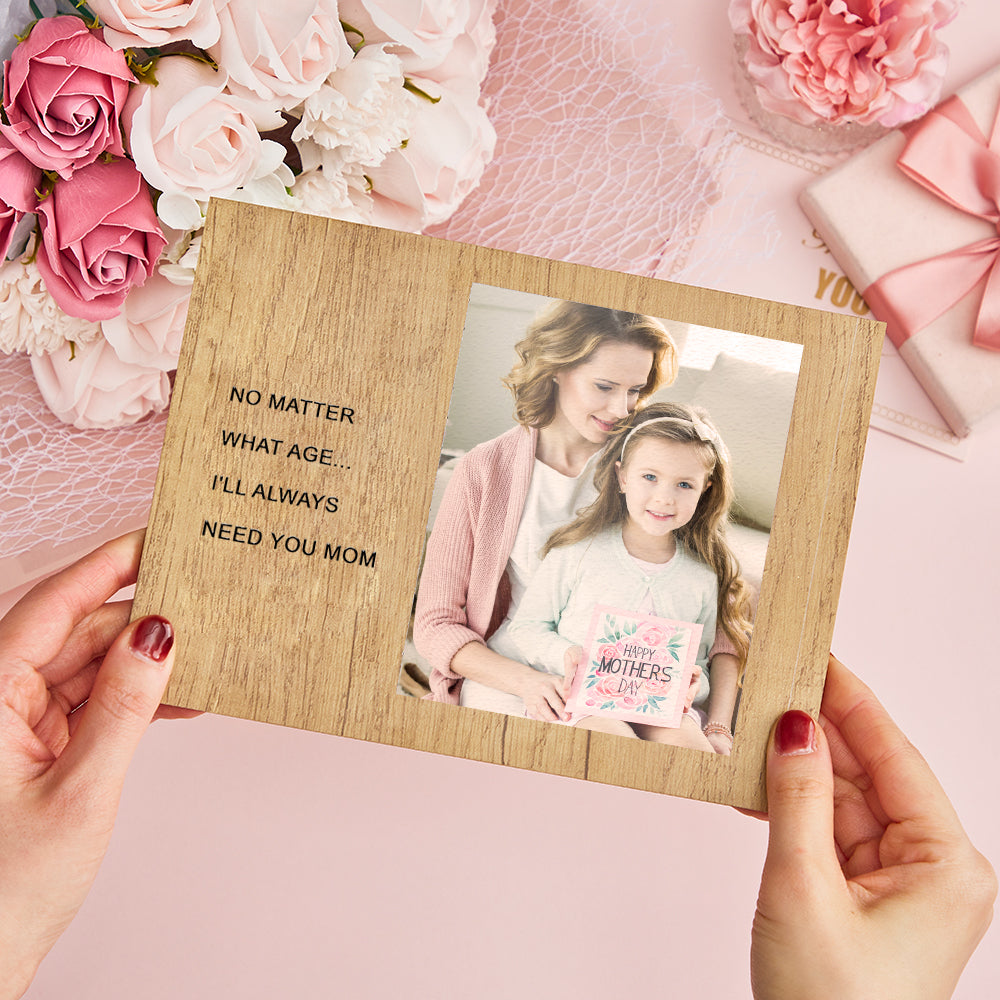 Custom Photo Engraved Plaque Wood Plaque Decor Mother's Day Gift for Mum
