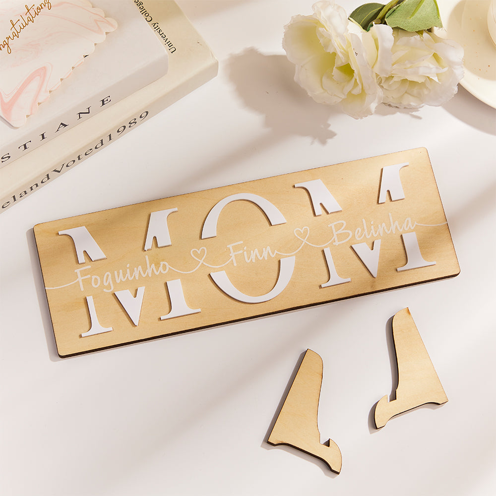 Custom Engraved Ornament Wooden Lettering Ornament Gift for Mother