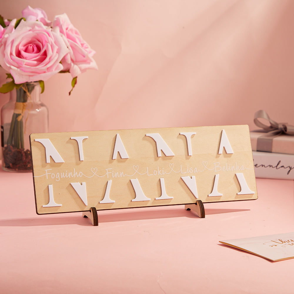 Custom Engraved Decorative Wooden Letters Decorate Gift for Mother