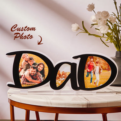 Custom Photo Frame Dad Photo Holder Father's Day Gift for Him - photomoonlampuk