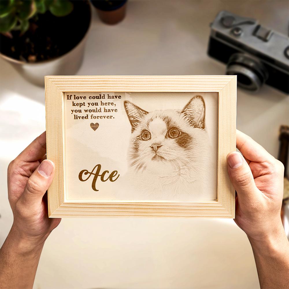 Custom Pet Memorial Plaque for Dog Cat With Photograph Engraved Wood Sign 7