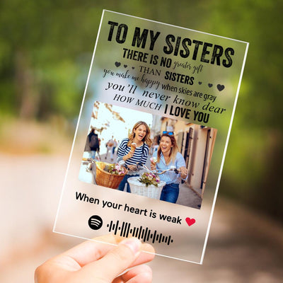Custom Spotify Song Plaque To My Sisters Personalised Photo Engraved Text  Best Friends Ever Gifts for Her