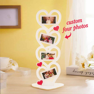 Custom Photo Frame Heart-shaped Acrylic Ornament Desktop Decor Gift for Her - photomoonlampuk