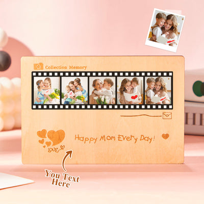 Personalized Photo Film Card Wooden Desktop Decoration Custom Engraved Commemorative Gifts - photomoonlampuk
