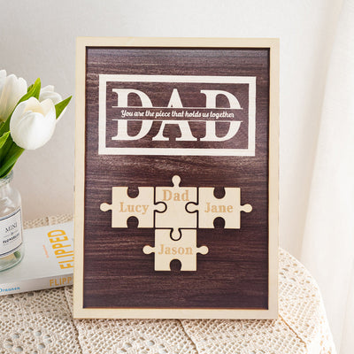 Personalized Dad Puzzle Plaque You Are the Piece That Holds Us Together Gifts for Dad - photomoonlampuk