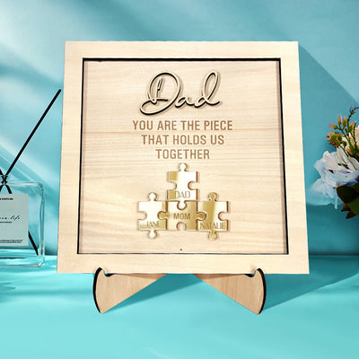 Personalized Dad Puzzle Sign You Are the Piece That Holds Us Together Father's Day Gift - photomoonlampuk