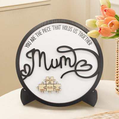 Personalized Mum Round Puzzle Plaque You Are the Piece That Holds Us Together Mother's Day Gift - photomoonlampuk