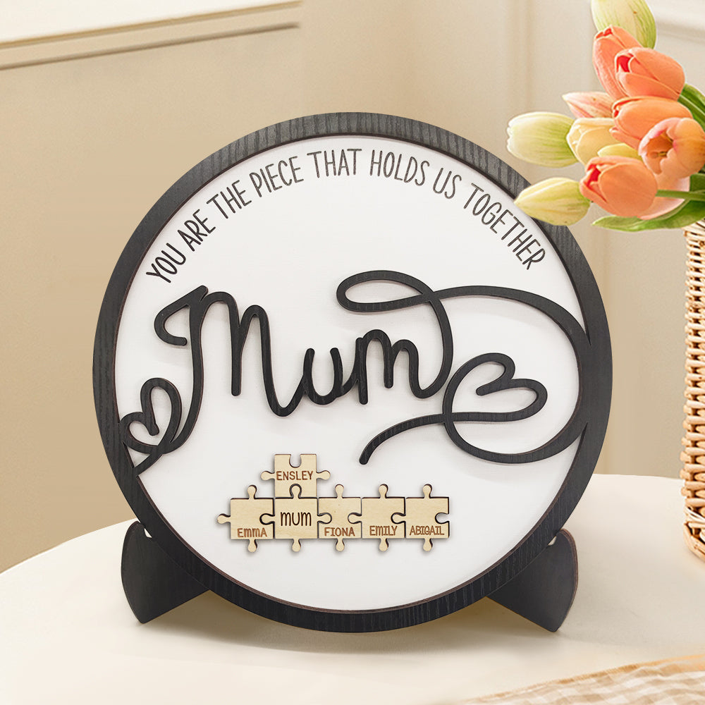 Personalized Mum Round Puzzle Plaque You Are the Piece That Holds Us Together Mother's Day Gift