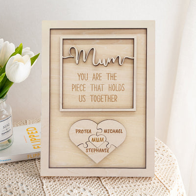 Personalized Puzzle Plaque Mum You Are the Piece That Holds Us Together Mother's Day Gift - photomoonlampuk