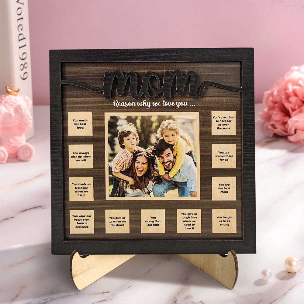 Personalized Wooden Ornament 12 Reasons Why We Love You Plaque Unique Gift for Mum
