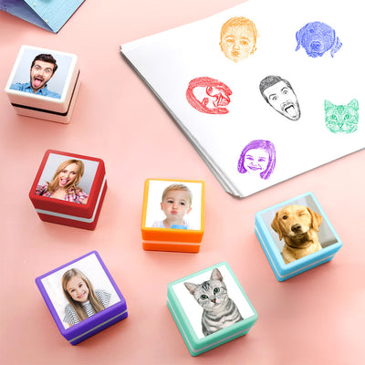 Custom Portrait Stamp Personalized Photo Pet Stamps Gifts for Pet Lover - photomoonlampuk