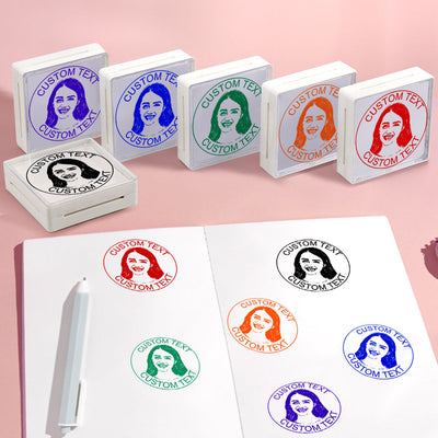 Personalized Face Stamp Custom Portrait Stamps Gifts for Him and Her - photomoonlampuk