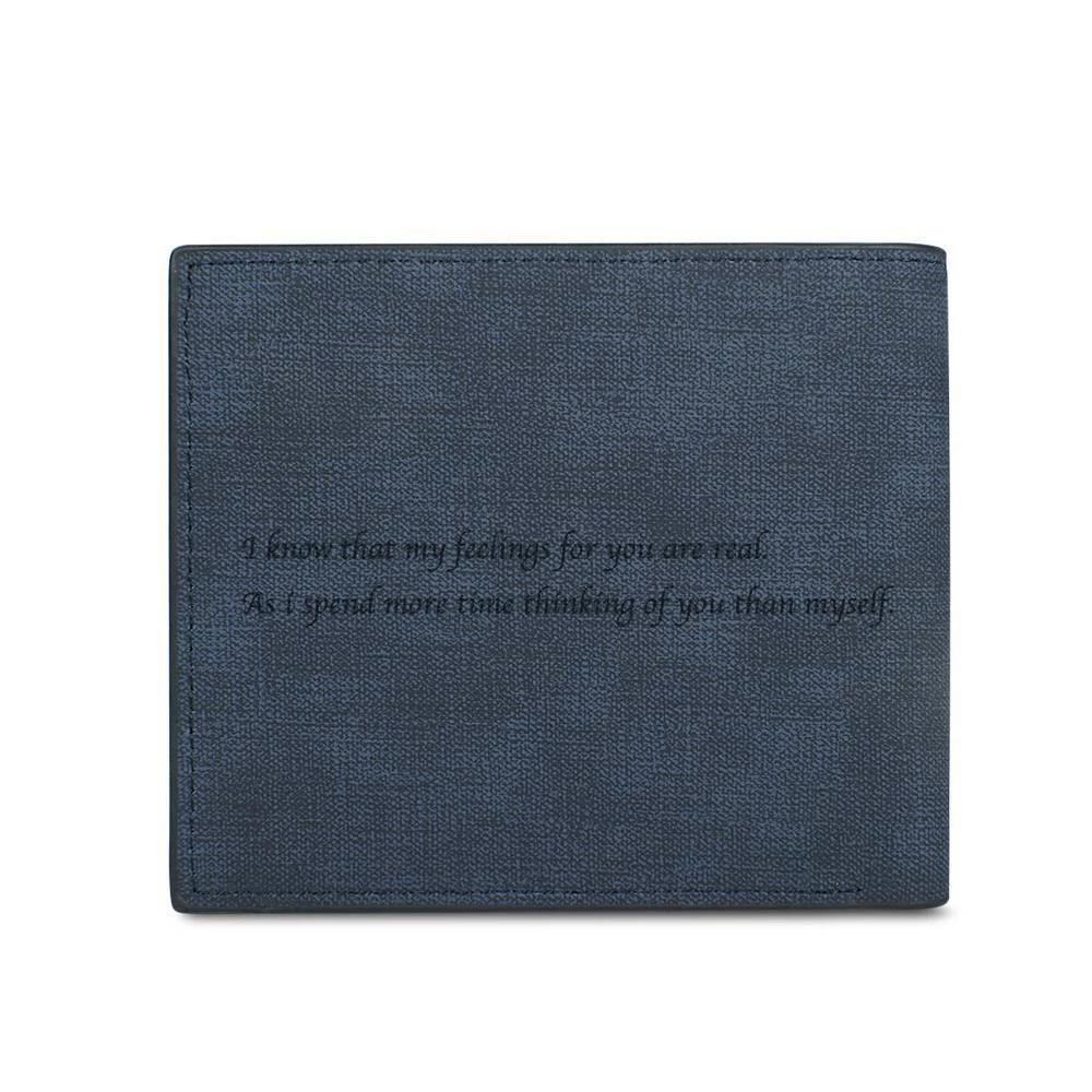 Custom Blue Leather Color Photo Wallet