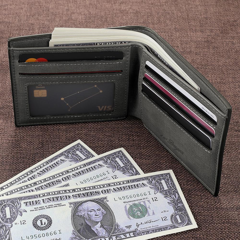 Custom Biffold Short Color Photo Wallet Personalised Men's Wallet