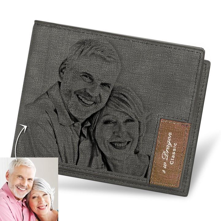 Custom Photo & Text Wallet Personalised Biffold Short Photo Wallet  Wallet