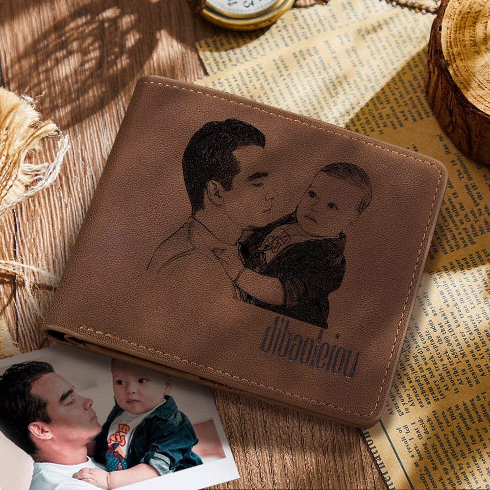 Custom Short Photo Wallet Personalised Wallet Anniversary Gift For Him