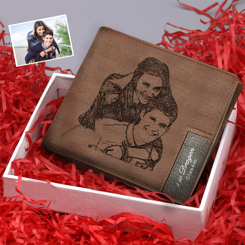 Custom Brown Photo Wallet Best Dad Father‘s Day Gift