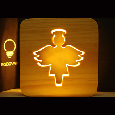 Wooden Night Lamp Angle Night Light For Bedroom Baby Children Room Desktop Decoration Gift For Girl