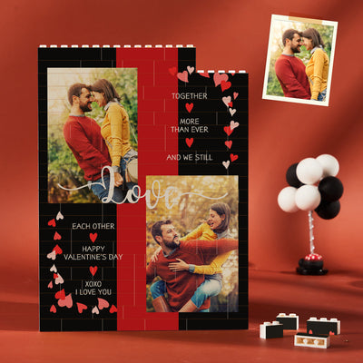 Custom Building Block Puzzle Vertical Building Photo Brick for Lover Happy Valentine's Day - photomoonlampuk