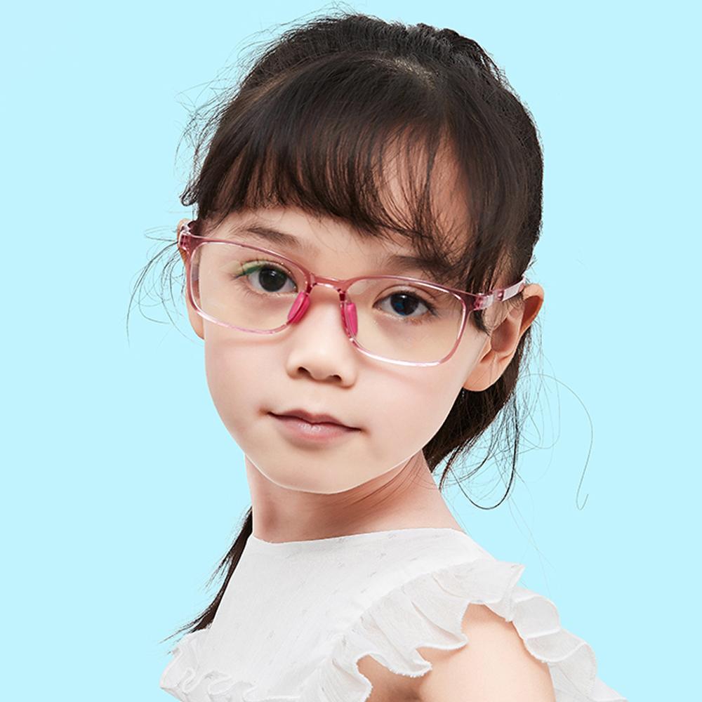 Clever - (Age 5-13)Children Non-slip Blue Light Blocking Glasses-Transparent Pink