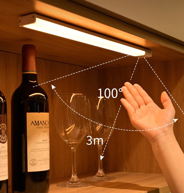 HOT Motion Sensor LED Night Light USB Rechargeable Energy-saving Bedroom Stairs Intelligent Body Induction Lamp Warm Light