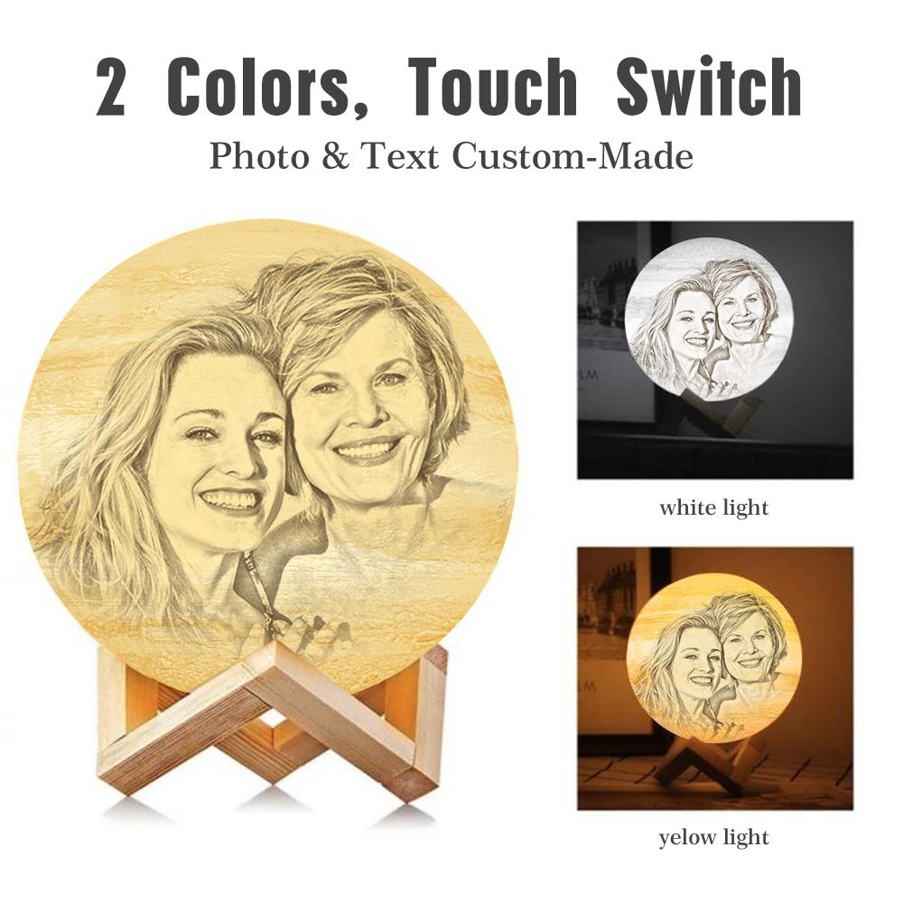 Custom 3D Printing Photo Jupiter Lamp With Your Text - For MUM - Touch Two Colors(10cm-20cm)