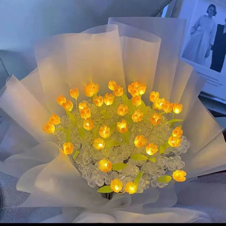 Tulip DIY Bouquet Light Luminous Gift for Her Romantic Gift