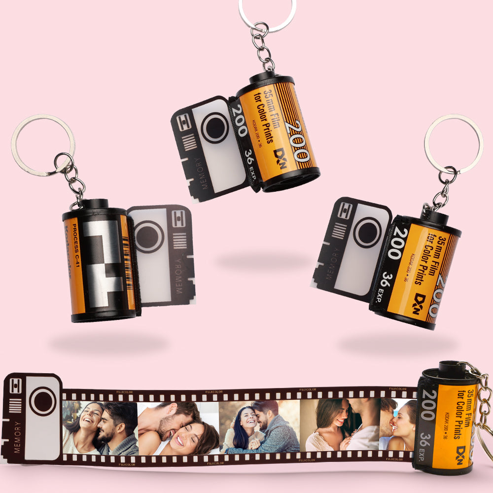 Custom Colorful Camera Roll Keyring - Couple