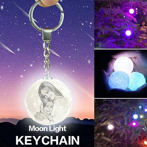 Mother's Day Gift Custom Color Photo Keychain 3D Printed Moon Lamp For Mom