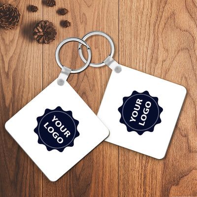 Custom Square Shape Double-sided Photo Keyring Personalised Small Business Gift