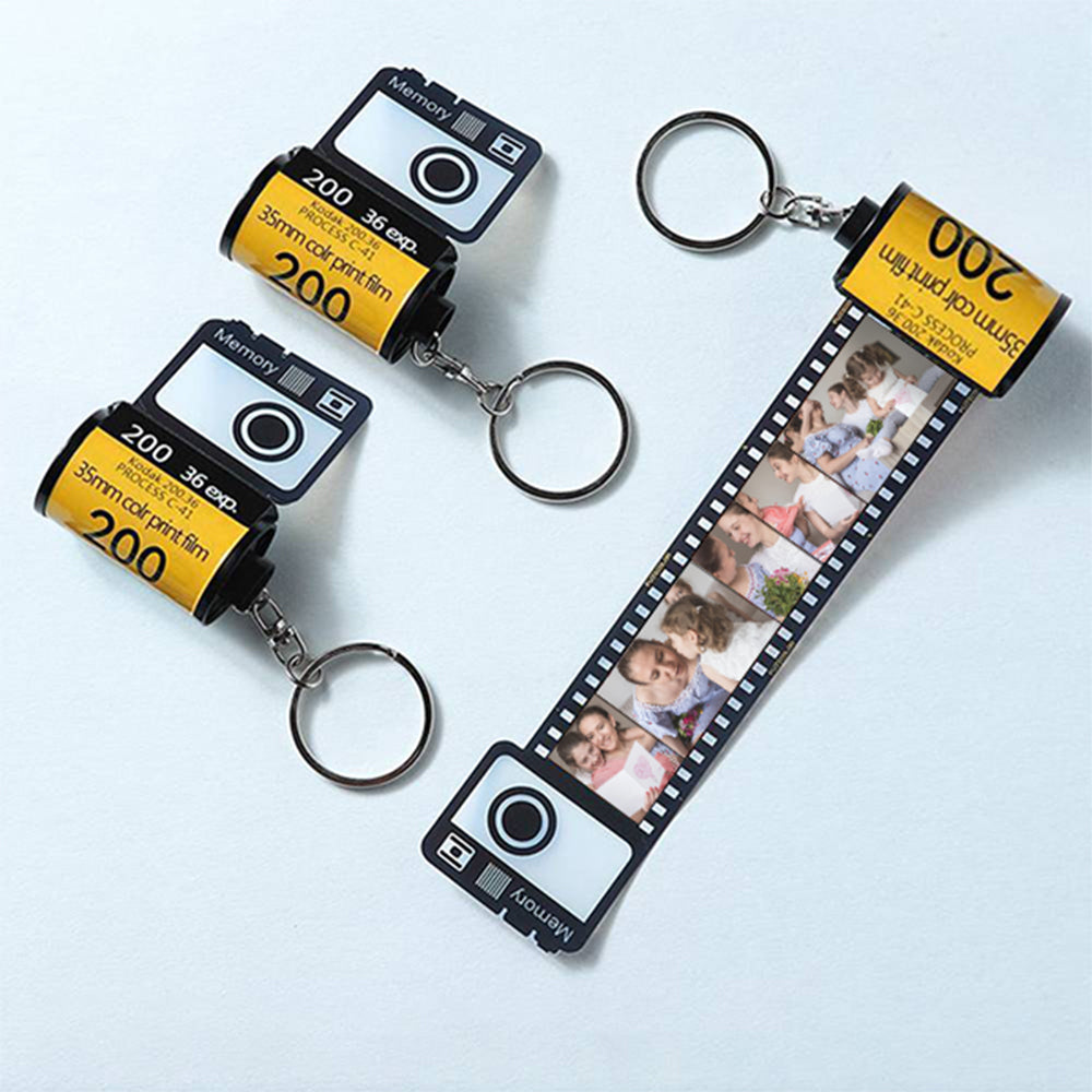 Custom Camera Film Roll Keychain Colorful Camera Roll Keyring