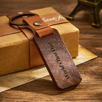 Custom Engraved Keychain Wood Keychain Father's Day Gift for Him
