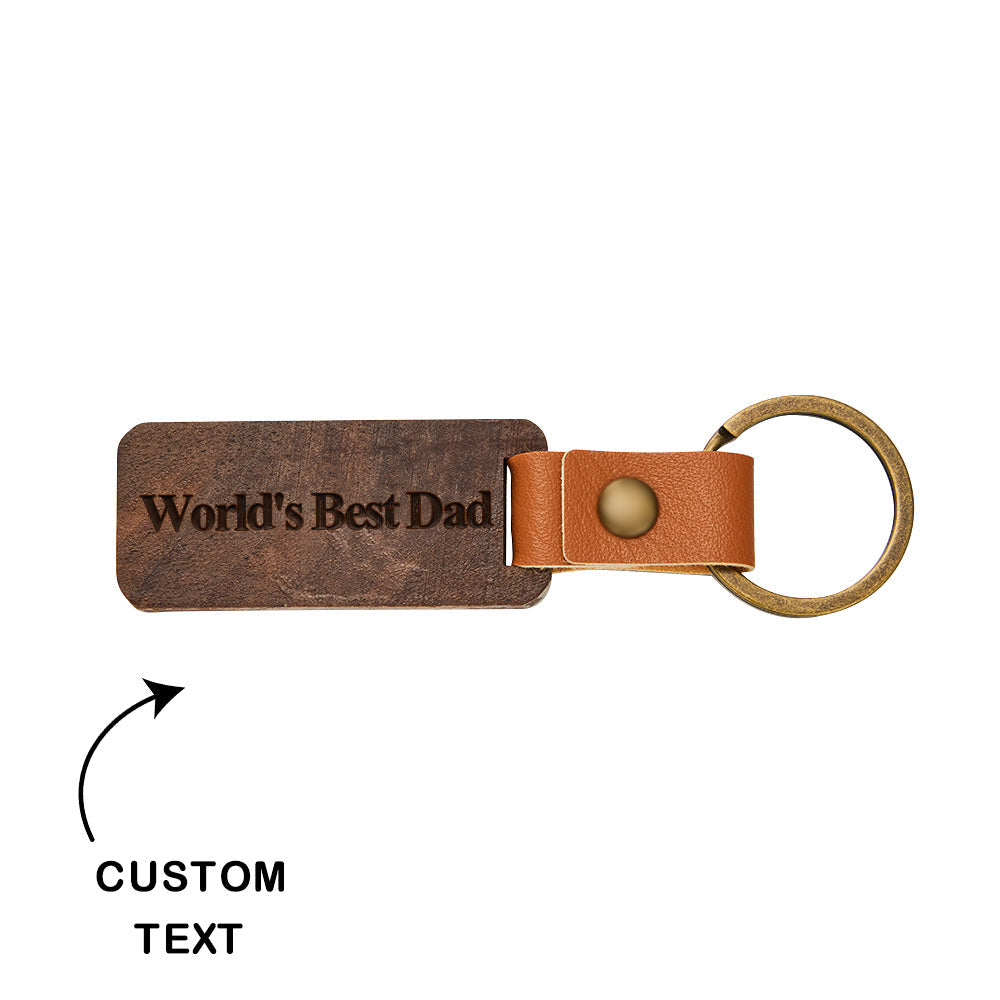 Custom Engraved Keychain Wood Keychain Father's Day Gift for Him